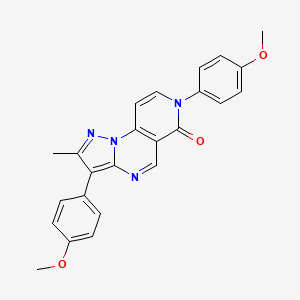 molecular formula C24H20N4O3 B5246810 3,7-bis(4-methoxyphenyl)-2-methylpyrazolo[1,5-a]pyrido[3,4-e]pyrimidin-6(7H)-one 