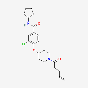 3-chloro-N-cyclopentyl-4-{[1-(4-pentenoyl)-4-piperidinyl]oxy}benzamide