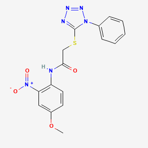 molecular formula C16H14N6O4S B5246818 N-(4-METHOXY-2-NITROPHENYL)-2-[(1-PHENYL-1H-1,2,3,4-TETRAZOL-5-YL)SULFANYL]ACETAMIDE 