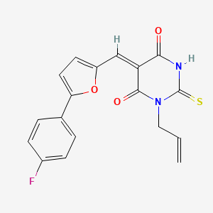 (5Z)-5-[[5-(4-fluorophenyl)furan-2-yl]methylidene]-1-prop-2-enyl-2-sulfanylidene-1,3-diazinane-4,6-dione