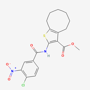 molecular formula C19H19ClN2O5S B5246866 methyl 2-[(4-chloro-3-nitrobenzoyl)amino]-4,5,6,7,8,9-hexahydrocycloocta[b]thiophene-3-carboxylate 