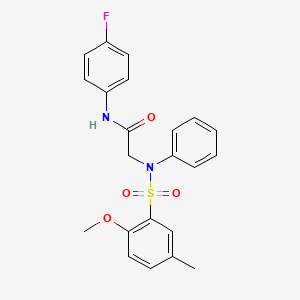 N-(4-FLUOROPHENYL)-2-(N-PHENYL2-METHOXY-5-METHYLBENZENESULFONAMIDO)ACETAMIDE