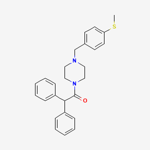 molecular formula C26H28N2OS B5246876 1-(4-{[4-(METHYLSULFANYL)PHENYL]METHYL}PIPERAZIN-1-YL)-2,2-DIPHENYLETHAN-1-ONE 