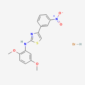 N-(2,5-dimethoxyphenyl)-4-(3-nitrophenyl)-1,3-thiazol-2-amine;hydrobromide