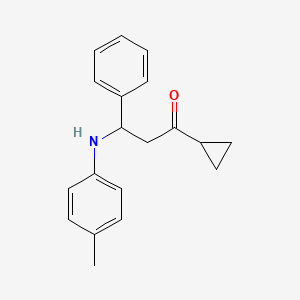 molecular formula C19H21NO B5246893 1-Cyclopropyl-3-(4-methylanilino)-3-phenylpropan-1-one 