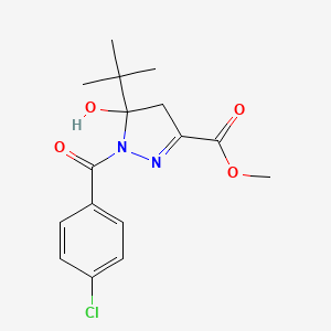 methyl 5-tert-butyl-1-[(4-chlorophenyl)carbonyl]-5-hydroxy-4,5-dihydro-1H-pyrazole-3-carboxylate