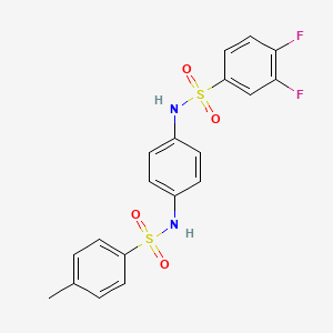 3,4-difluoro-N-(4-{[(4-methylphenyl)sulfonyl]amino}phenyl)benzenesulfonamide