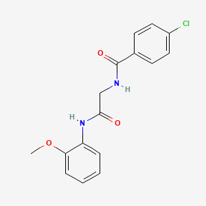 molecular formula C16H15ClN2O3 B5246971 4-chloro-N-{2-[(2-methoxyphenyl)amino]-2-oxoethyl}benzamide 