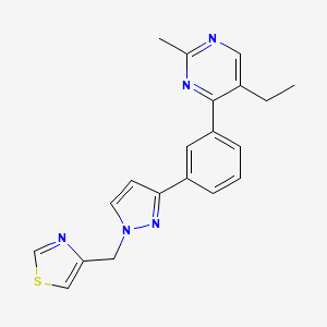 4-[[3-[3-(5-Ethyl-2-methylpyrimidin-4-yl)phenyl]pyrazol-1-yl]methyl]-1,3-thiazole