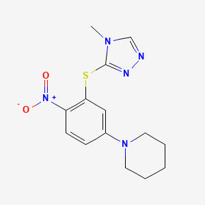 molecular formula C14H17N5O2S B5247015 1-{3-[(4-methyl-4H-1,2,4-triazol-3-yl)thio]-4-nitrophenyl}piperidine 