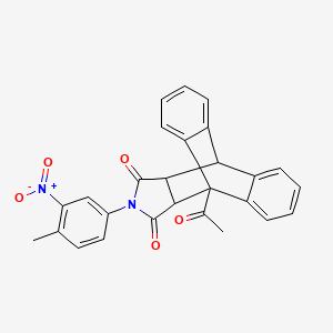 1-Acetyl-17-(4-methyl-3-nitrophenyl)-17-azapentacyclo[6.6.5.0~2,7~.0~9,14~.0~15,19~]nonadeca-2,4,6,9,11,13-hexaene-16,18-dione (non-preferred name)