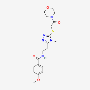 4-methoxy-N-[2-(4-methyl-5-{[2-(4-morpholinyl)-2-oxoethyl]thio}-4H-1,2,4-triazol-3-yl)ethyl]benzamide