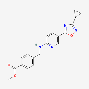 molecular formula C19H18N4O3 B5247108 methyl 4-({[5-(3-cyclopropyl-1,2,4-oxadiazol-5-yl)-2-pyridinyl]amino}methyl)benzoate 