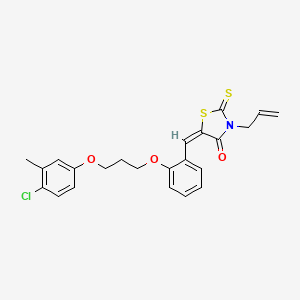 molecular formula C23H22ClNO3S2 B5247129 (5E)-5-[[2-[3-(4-chloro-3-methylphenoxy)propoxy]phenyl]methylidene]-3-prop-2-enyl-2-sulfanylidene-1,3-thiazolidin-4-one 