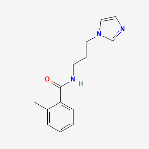 molecular formula C14H17N3O B5247136 N-[3-(1H-imidazol-1-yl)propyl]-2-methylbenzamide 