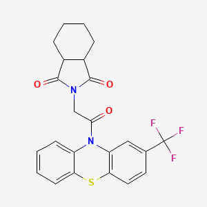 molecular formula C23H19F3N2O3S B5247140 2-{2-oxo-2-[2-(trifluoromethyl)-10H-phenothiazin-10-yl]ethyl}hexahydro-1H-isoindole-1,3(2H)-dione 