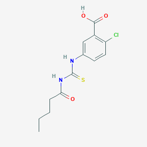 molecular formula C13H15ClN2O3S B5247144 2-chloro-5-{[(pentanoylamino)carbonothioyl]amino}benzoic acid 