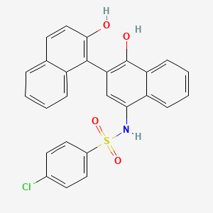 molecular formula C26H18ClNO4S B5247156 4-chloro-N-[4-hydroxy-3-(2-hydroxynaphthalen-1-yl)naphthalen-1-yl]benzenesulfonamide 