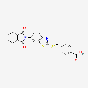 4-[[6-(1,3-Dioxo-3a,4,5,6,7,7a-hexahydroisoindol-2-yl)-1,3-benzothiazol-2-yl]sulfanylmethyl]benzoic acid