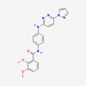 molecular formula C22H20N6O3 B5247222 2,3-dimethoxy-N-(4-{[6-(1H-pyrazol-1-yl)pyridazin-3-yl]amino}phenyl)benzamide 