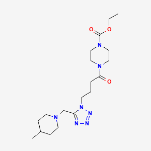 molecular formula C19H33N7O3 B5247283 ethyl 4-(4-{5-[(4-methyl-1-piperidinyl)methyl]-1H-tetrazol-1-yl}butanoyl)-1-piperazinecarboxylate 