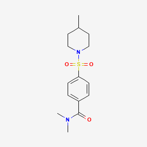 molecular formula C15H22N2O3S B5247292 N,N-dimethyl-4-(4-methylpiperidin-1-yl)sulfonylbenzamide 