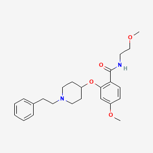 molecular formula C24H32N2O4 B5247369 4-methoxy-N-(2-methoxyethyl)-2-{[1-(2-phenylethyl)-4-piperidinyl]oxy}benzamide 