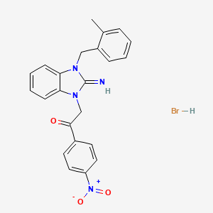 molecular formula C23H21BrN4O3 B5247409 2-[2-imino-3-(2-methylbenzyl)-2,3-dihydro-1H-benzimidazol-1-yl]-1-(4-nitrophenyl)ethanone hydrobromide 