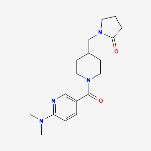 molecular formula C18H26N4O2 B5247439 1-[(1-{[6-(dimethylamino)-3-pyridinyl]carbonyl}-4-piperidinyl)methyl]-2-pyrrolidinone 