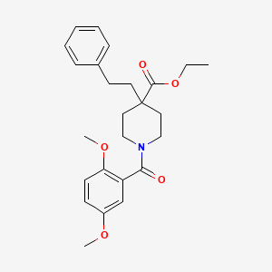 molecular formula C25H31NO5 B5247440 ethyl 1-(2,5-dimethoxybenzoyl)-4-(2-phenylethyl)-4-piperidinecarboxylate 