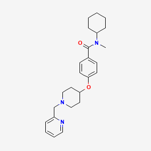 molecular formula C25H33N3O2 B5247445 N-cyclohexyl-N-methyl-4-{[1-(2-pyridinylmethyl)-4-piperidinyl]oxy}benzamide 