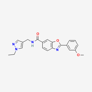 molecular formula C21H20N4O3 B5247452 N-[(1-ethyl-1H-pyrazol-4-yl)methyl]-2-(3-methoxyphenyl)-1,3-benzoxazole-6-carboxamide 