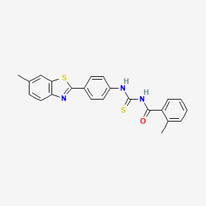 2-methyl-N-{[4-(6-methyl-1,3-benzothiazol-2-yl)phenyl]carbamothioyl}benzamide