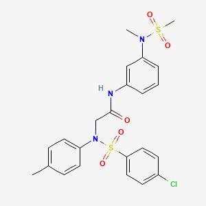 molecular formula C23H24ClN3O5S2 B5247477 N~2~-[(4-chlorophenyl)sulfonyl]-N~1~-{3-[methyl(methylsulfonyl)amino]phenyl}-N~2~-(4-methylphenyl)glycinamide 