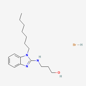 3-[(1-Heptylbenzimidazol-2-yl)amino]propan-1-ol;hydrobromide