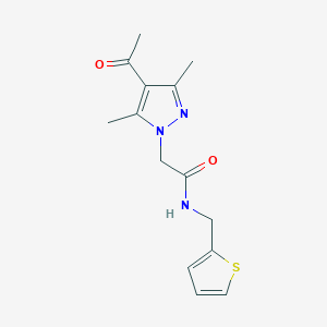 molecular formula C14H17N3O2S B5247521 2-(4-acetyl-3,5-dimethyl-1H-pyrazol-1-yl)-N-(2-thienylmethyl)acetamide 