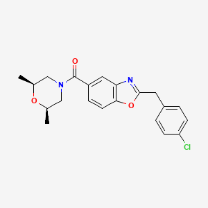 2-(4-chlorobenzyl)-5-{[(2R*,6S*)-2,6-dimethyl-4-morpholinyl]carbonyl}-1,3-benzoxazole