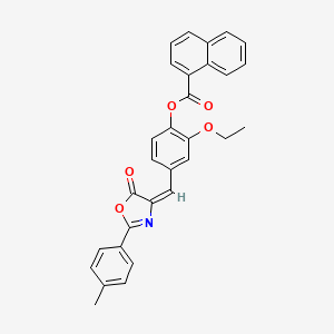 [2-ethoxy-4-[(E)-[2-(4-methylphenyl)-5-oxo-1,3-oxazol-4-ylidene]methyl]phenyl] naphthalene-1-carboxylate