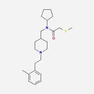 molecular formula C23H36N2OS B5247566 N-cyclopentyl-N-[[1-[2-(2-methylphenyl)ethyl]piperidin-4-yl]methyl]-2-methylsulfanylacetamide 