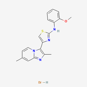 molecular formula C19H19BrN4OS B5247569 4-(2,7-dimethylimidazo[1,2-a]pyridin-3-yl)-N-(2-methoxyphenyl)-1,3-thiazol-2-amine;hydrobromide 