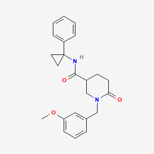 1-(3-methoxybenzyl)-6-oxo-N-(1-phenylcyclopropyl)-3-piperidinecarboxamide