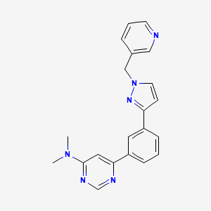 molecular formula C21H20N6 B5247597 N,N-dimethyl-6-[3-[1-(pyridin-3-ylmethyl)pyrazol-3-yl]phenyl]pyrimidin-4-amine 