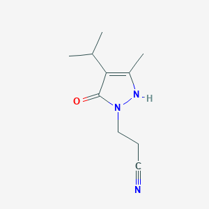 molecular formula C10H15N3O B5247602 3-(5-methyl-3-oxo-4-propan-2-yl-1H-pyrazol-2-yl)propanenitrile 