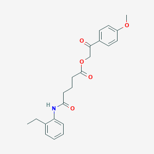 molecular formula C22H25NO5 B5247647 2-(4-methoxyphenyl)-2-oxoethyl 5-[(2-ethylphenyl)amino]-5-oxopentanoate 