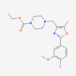 molecular formula C19H24FN3O4 B5247662 ethyl 4-{[2-(4-fluoro-3-methoxyphenyl)-5-methyl-1,3-oxazol-4-yl]methyl}-1-piperazinecarboxylate 