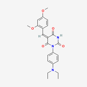 (5E)-1-[4-(diethylamino)phenyl]-5-[(2,4-dimethoxyphenyl)methylidene]-1,3-diazinane-2,4,6-trione