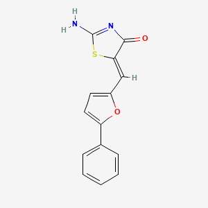 molecular formula C14H10N2O2S B5247683 (5Z)-2-amino-5-[(5-phenylfuran-2-yl)methylidene]-1,3-thiazol-4-one 