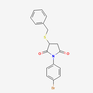 molecular formula C17H14BrNO2S B5247687 3-(Benzylsulfanyl)-1-(4-bromophenyl)pyrrolidine-2,5-dione 