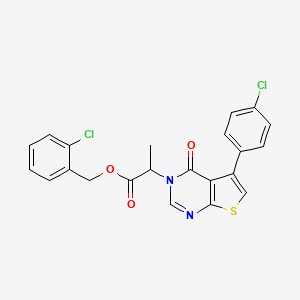 (2-Chlorophenyl)methyl 2-[5-(4-chlorophenyl)-4-oxothieno[2,3-d]pyrimidin-3-yl]propanoate