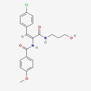 N-[(E)-1-(4-chlorophenyl)-3-(3-hydroxypropylamino)-3-oxoprop-1-en-2-yl]-4-methoxybenzamide